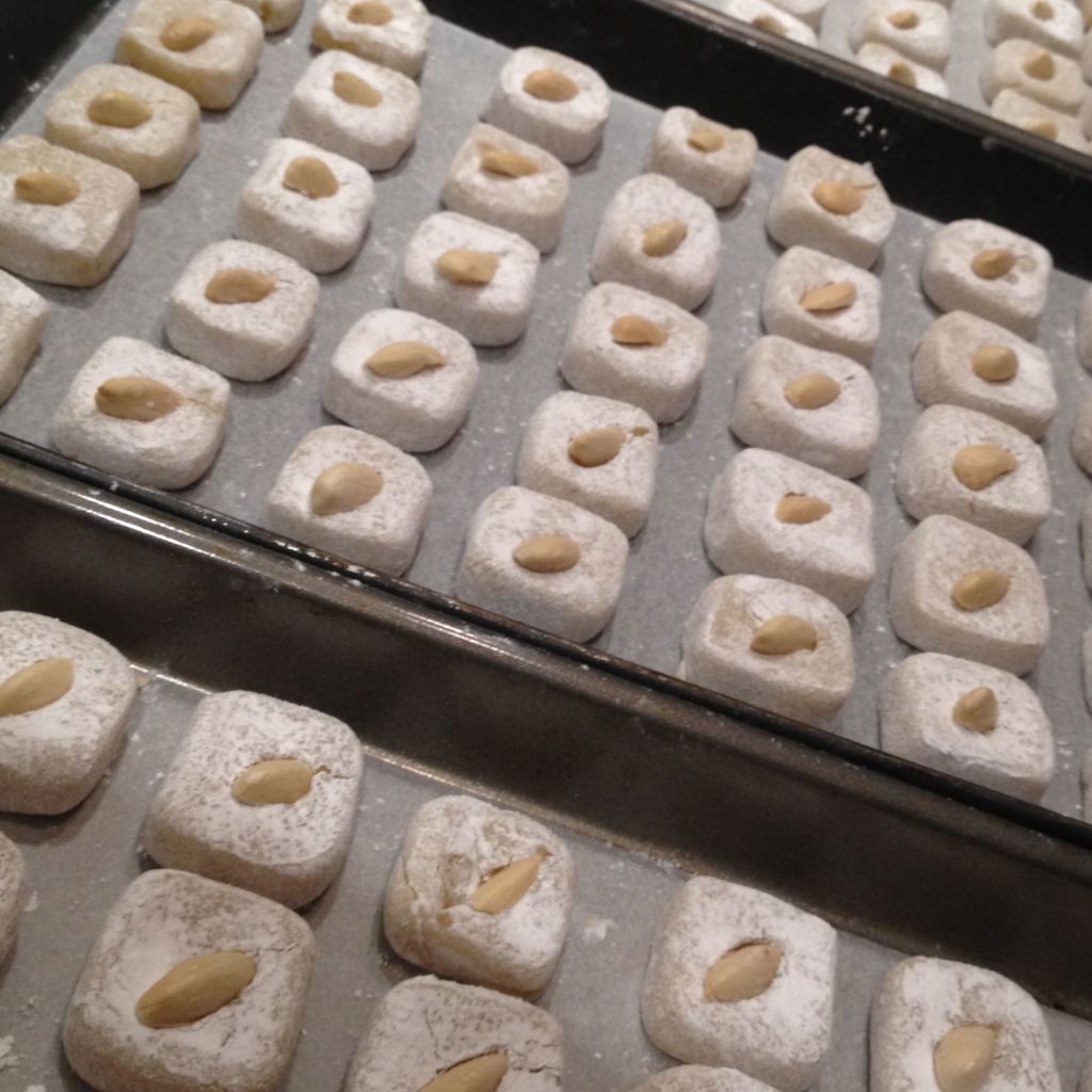 Almond soft amaretti 'things' ready for the oven