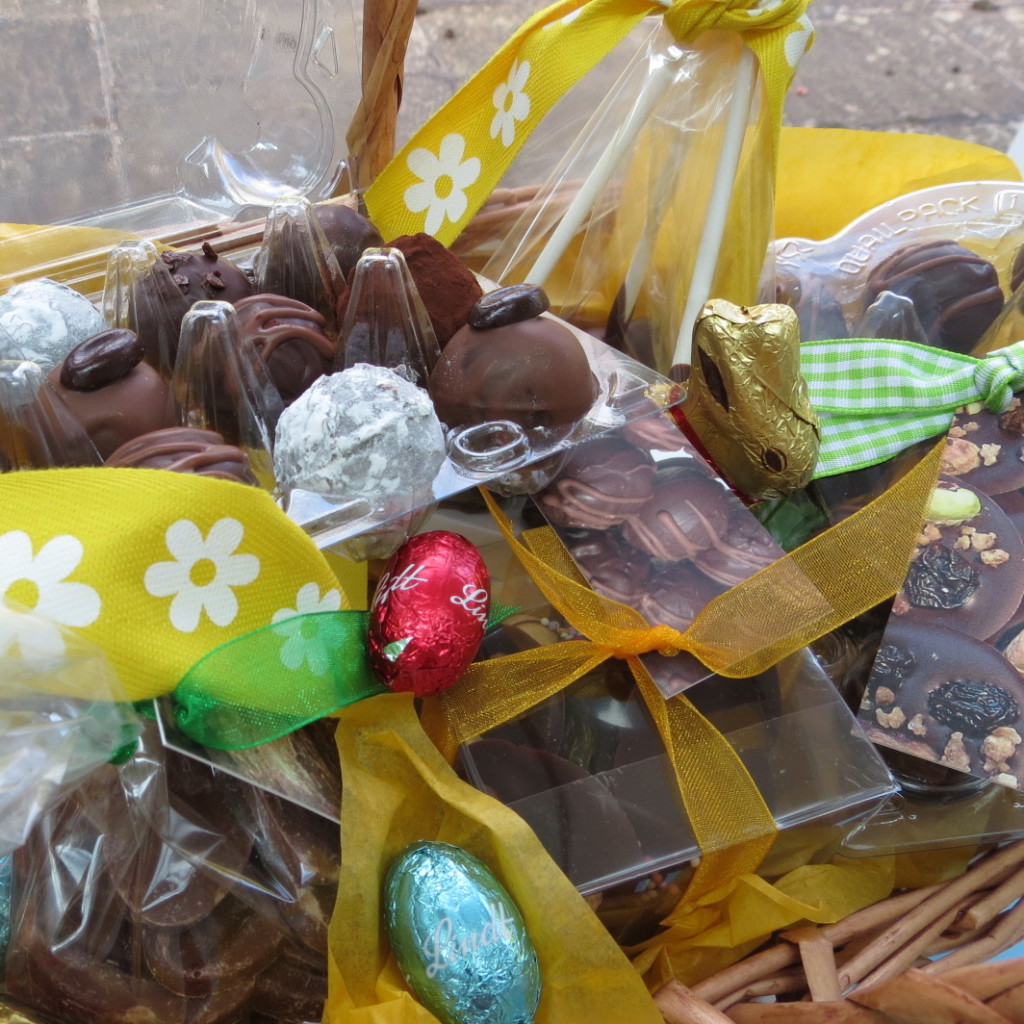 Easter basket of chocolate ready for Sunday